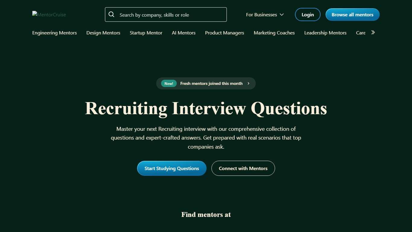 80 Recruiting Interview Questions you may face during your interview (2026 Edition) - MentorCruise