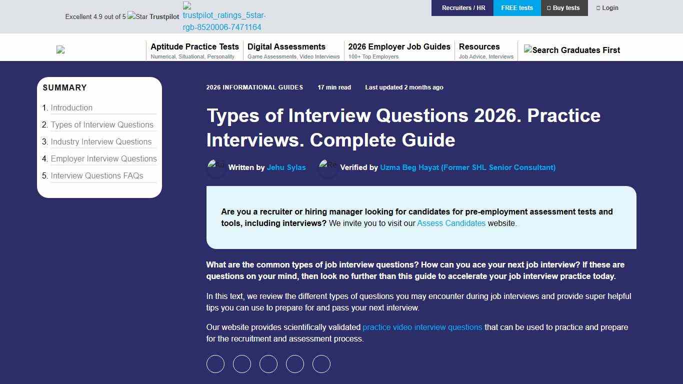 Types of Interview Questions 2026 Preparation Guide